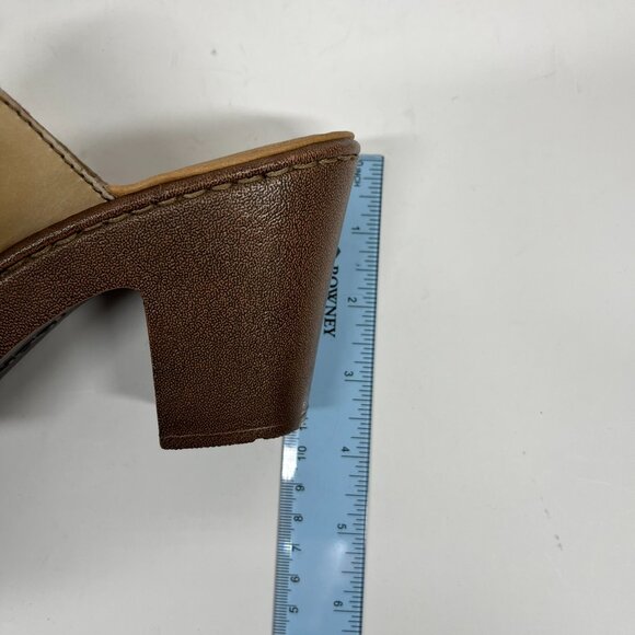 NWOT Born Comfort Sole Tan Leather Mule Block Heel Sz.10 - Picture 7 of 8